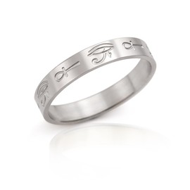 SIPURIS Egyptian Horus Ring, Egyptian Ankh Cross Angstring, Men's Ring, Fidget Ring, Stress Relief, Wedding, for Women, Couple, Jewellery, Gift, Stainless Steel, No Gemstone