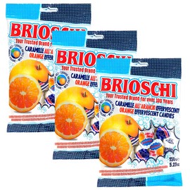 Brioschi Orange Flavored Effervescent Fizzy Digestive Italian Candies (5.29 oz (Pack of 3))