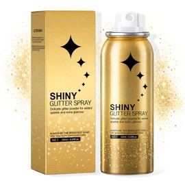 Body Glitter, Hair Glitter Spray, Long-lasting Powder, Suitable for stage, Party, Carnival makeup. Golden color. 4.05 Fluid ounces.