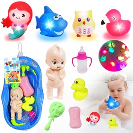 YOUYIKE Luminous Bath Toys, Toddler Bath Toy with Light, LED Bath Toy Children, Bath Toy Baby from 1 2 3 Years, Illuminates Water Toy for Toddlers, Boys and Girls