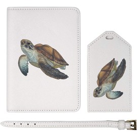 Azeeda 'Sea Turtle' Passport Cover & Luggage Tag Travel Set (PA00028369)