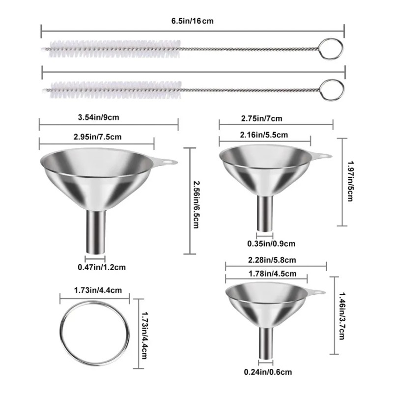 Mini Embudos De Cocina Para Llenar Botellas, Acero Inoxidabl Steel