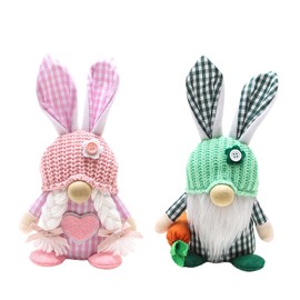 Easter Bunny Gnome Decoration Couple Doll Decor for Kids and Friends Easter Faceless Doll Ornaments
