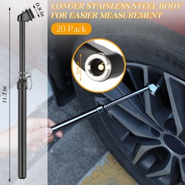 Yunsailing 10 Pcs Dual Head Tire Pressure Gauge Tire Gauge Air Pressure Gauge for Tires Range 10-150psi, 0.7-10.3bar, with Hook for Trucks Car Rv Van (Black)