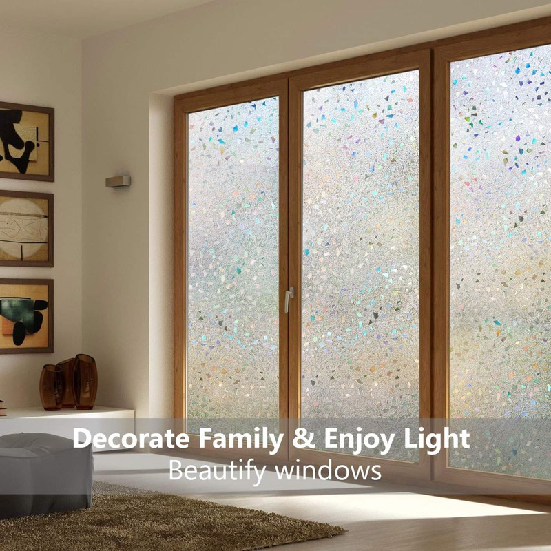 LEMON CLOUD Decorative Window Film, Stained Window Privacy Film, Frosted