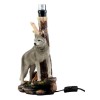 Ebros Gift "Denizen of Twilight" Single Gray Standing Wolf Lamp
