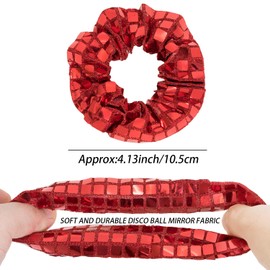 12 Pack Disco Sequin Scrunchies Sparkly Cheer Scrunchies Cheer Pack Gifts Cheer Hair Accessories for Women Cheer Teams Birthday Party (Red)