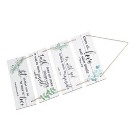 CORHAD Rustic Wall Decor Chic Style Wood Plaque with Greenery Motifs and Inspirational Quotes for Home Office Decoration Elegant Wooden Hanging Art for Dining Room and Bathroom