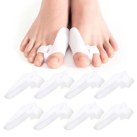 JUGUTA 8 Stück Zehenspreizer Silikon, Hallux Valgus Transparent, Hallux Valgus Korrektur, Zehenspreizer Für Männer Und Frauen, Ballenschutz Für Großzehe, Toe Separator, Schmerzlinderung