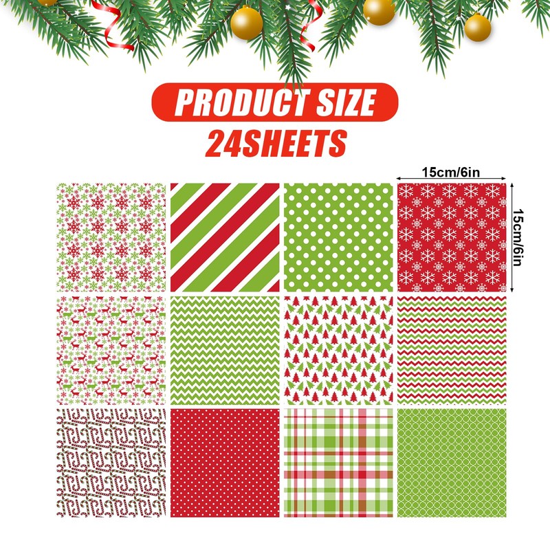 Christmas Pattern Paper Set DIY Craft Scrapbook Decor Scrapbook Specialty