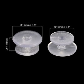 PATIKIL Plastic Button Charm, 50 Pack 12 x 10mm Dia Buckle Button Accessories Backs Wristband Charm for DIY Ornaments, Clear