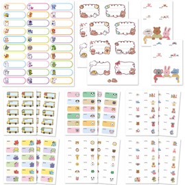 196 Pcs Name Labels Waterproof Cute Clothing Name Tag Stickers for Kids School Uniform and Care Homes，Multipurpose Stickers on Children's School Supplies for Books Bottle Boxes Bags Tag Stickers