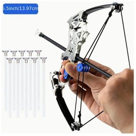 Mini Compound Bow Toy Kit - Stainless Steel, Ambidextrous Design for Outdoor Fun & Practice - Includes 10 Arrows & Target