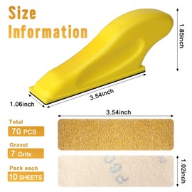 71 Pieces Micro Detail Sander Kit, GOH DODD 3.5” x 1” Mini Hand Sanding Block with Hook and Loop Sand Paper 60 100 150 220 320 600 800 Grit for Woodworking Tight Narrow Spaces