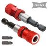 Saipor 2pcs Adjustable Screw Depth Screwdriver Bit Holder Magnetic Steel