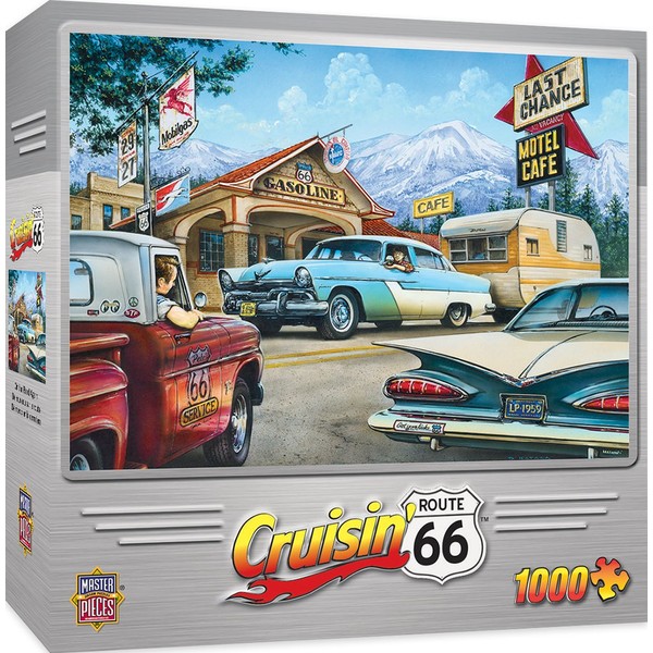MasterPieces Cruisin' Route 66 Jigsaw Puzzle, On The Road Again, Featuring Art by Dan Hatala, 1000 Pieces
