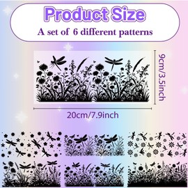 CREATCABIN 6PCS Silhouettes Decor Mason Jar Cutouts Dragonfly Scrapbook Embellishment Waterproof PVC Lamp Film for Christmas New Year Wall Windows Frosted Glass Lantern Jar Decoration 3.5x7.9in