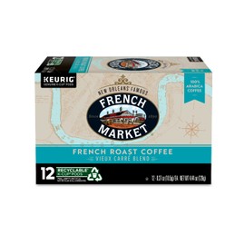 French Market Coffee, Vieux Carré Blend, Single Serve Coffee K-Cup Pods, Dark Roast, 12 Count (Pack of 6)