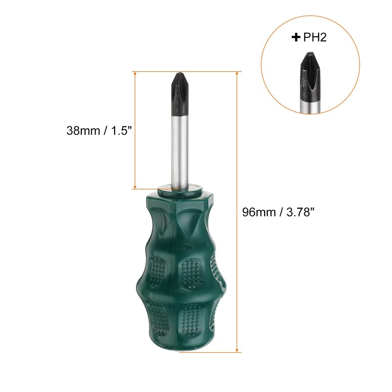 sourcing map PH2 Phillips Screwdriver #2 3.8" Magnetic Screwdrivers 1.5"