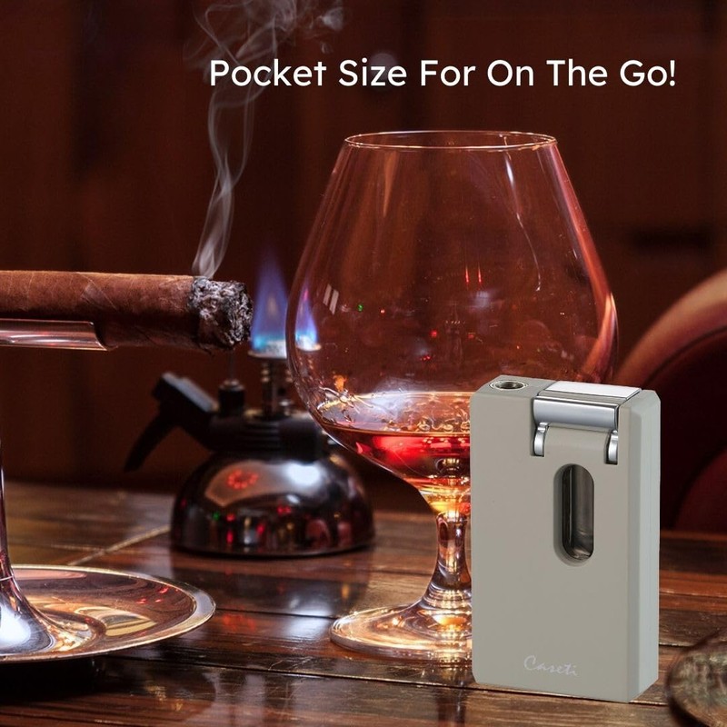 Caseti Urban Single Torch Flame Lighter, Built in Cutter, Built