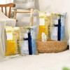 Blue and Yellow Abstract Pillow Covers - Abstract Modern Oil
