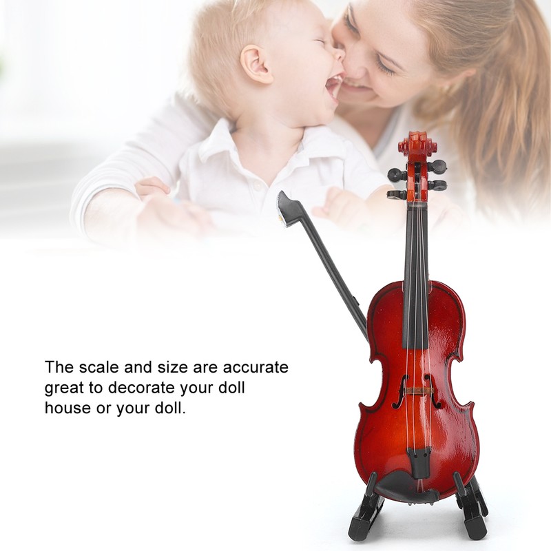 1/6 Violin Model Miniature Doll House Accessory Decoration Ornament Instrument