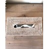 White Wash Rattan Tissue Box Napkin Holder (Tissue Box Cover