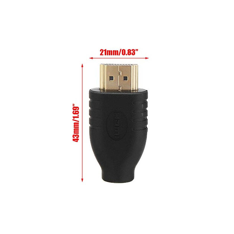 Audio Fan HDMI Adapter Type D to Type A Converter
