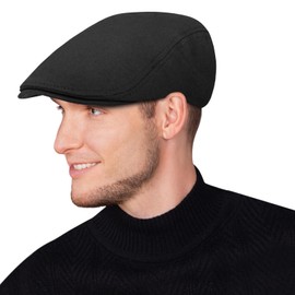 2 Pack Newsboy Hats for Men Classic Herringbone Tweed Wool Blend Flat Cap Ivy Cabbie Driving Hat