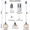 Battery Operated Hanging Pendant Lantern Lights, Outdoor Chandelier Light with