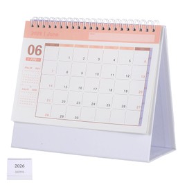 NUOBESTY Mini Desk Calendar 2025-2026, Standing Flip Monthly Planner, Desktop Calendar July 2025 to December 2026 for Home Office School Scheduling and Organizing