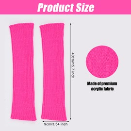Leg Warmer, Soft Legwarmers 80s Fashion Ribbed Leg Warmers Elastic Leg Warmers Girls 80s for Cosplay Costume Christmas Party Sports Yoga (Rose Red)