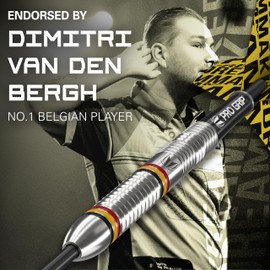 Target Darts Dimitri Van den Bergh Dimi 22G Tungsten Steel Tip Dart Set Darts - 9 Pro Grip Shafts - 9 Pro Ultra Dart Flights - Dart Wallet - Dart Counter App Coupon Bundle