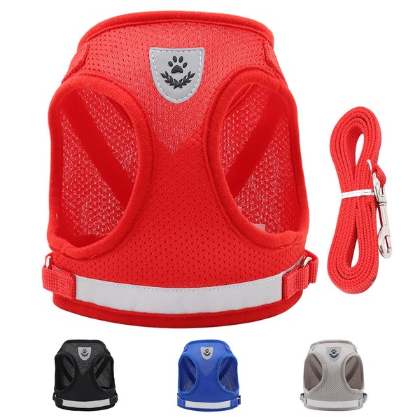 Dog Harness and Lead Set, Soft Mesh Padded Harness, Air