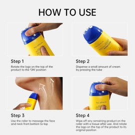 Crema Para El Cuello, Anti-Aging Neck Firming Cream, Anti-Aging Neck Firming Cream, Firming Neck Cream with Massage Roller, Lifts and Smooths Skin for Youthful Look (1 PCS,1)