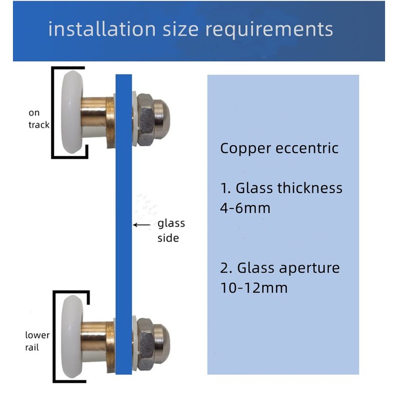 GDQLCNXB Shower Door Rollers, Roller Diameter 25mm,The Bathroom Glass Sliding