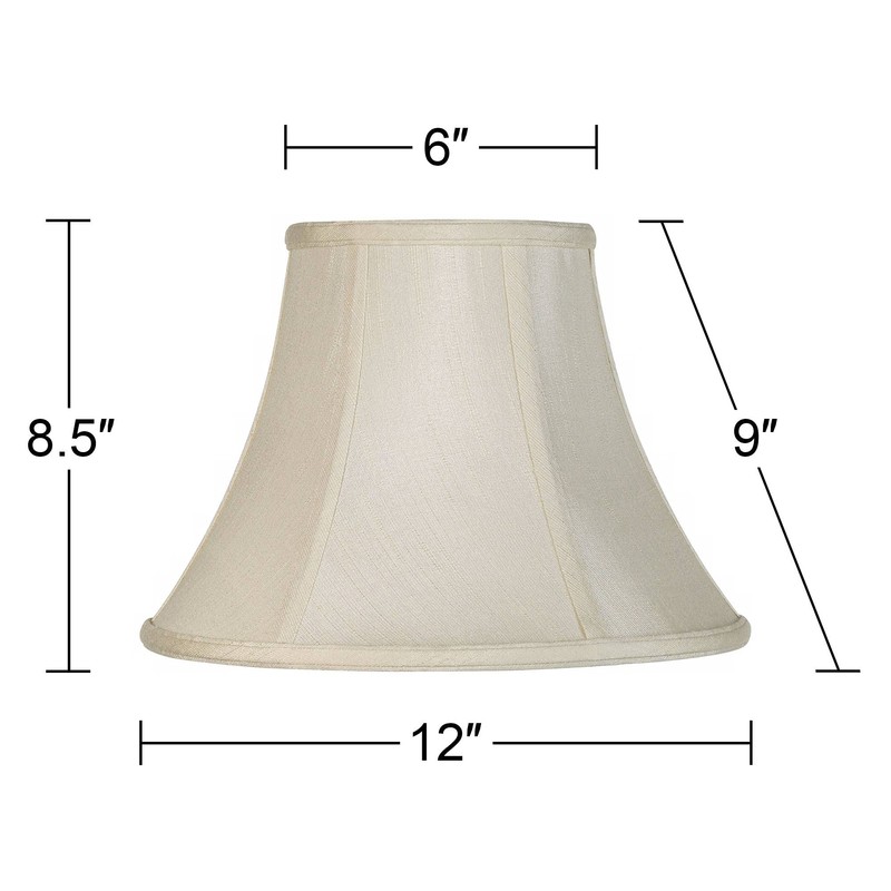 Creme Medium Bell Lamp Shade (Pre-Assembled) 6" Top x 12"