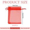 100pk Red Organza Gift Bags,9x12cm Small Organza Favor Bags,Wedding Jewelry
