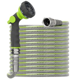 Flexible Garden Hose 75 FT - Heavy Duty Non-Expandable 75FT Outdoor Water Hose Pipe, 1/2" x 75Feet, 3/4" Solid Swivel Fittings, 75 Feet, Kink and Leak Proof