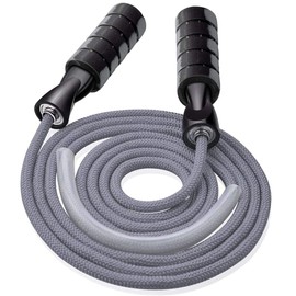 Jump Rope, Professional Weighted Cotton Jump Rope Workout, Adjustable Tangle-Free with Ball Bearings Exerciser Jump Ropes for Cardio, Endurance Training, Fitness Workouts, Jumping Exercise