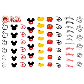 Clear Vinyl Cut, Peel and Stick Nail Art Decals/Stickers by One Stop Decals Themed for Mickey (Ver.2A) Lovers.