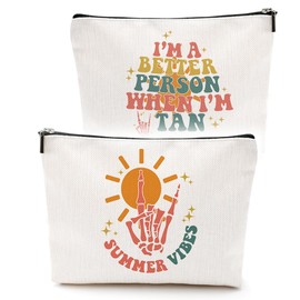 VICBOU Funny Aunt Wife Mom Gifts Lady Makeup Bag Inspirational Mothers Day Anniversary Birthday Gifts for Mom Skeleton Cosmetic Bag for Women Friends Sister Grandma Wife Aunt Christmas Summer Trave；