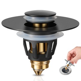 Tgosomt Bathroom Sink Stopper, Bathroom Sink Drain Strainer, Revolutionary Bathroom Accessories and Essentials (Matte Black)