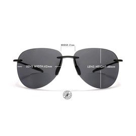 Maui Sports Pilot Bifocal Gafas de sol de lectura Ultra Flex TR90 para lectores bajo el sol, Negro