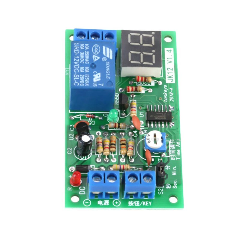 Timer Relay Module, DC 12V LED Display Countdown Timing Timer