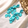 EVER FAITH Long Petal Earrings for Women Girls Acrylic Flower