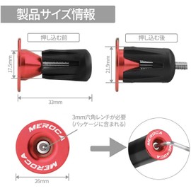 Bicycle Bike Bar End Plug Bicycle Parts Rod End Caps 1 Pair Aluminum Alloy Detachable Fitting Anti-Slip Lightweight Durable Stability (Red)