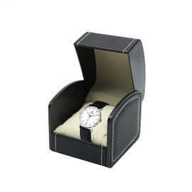 DOZNOZRI Single Watch Box Leather for Men Women Watch Travel Case with Removable Cushion Watch Storage Box for Women Men Watch Cases for Most Watches, Birthday Day Watch Box (Black)