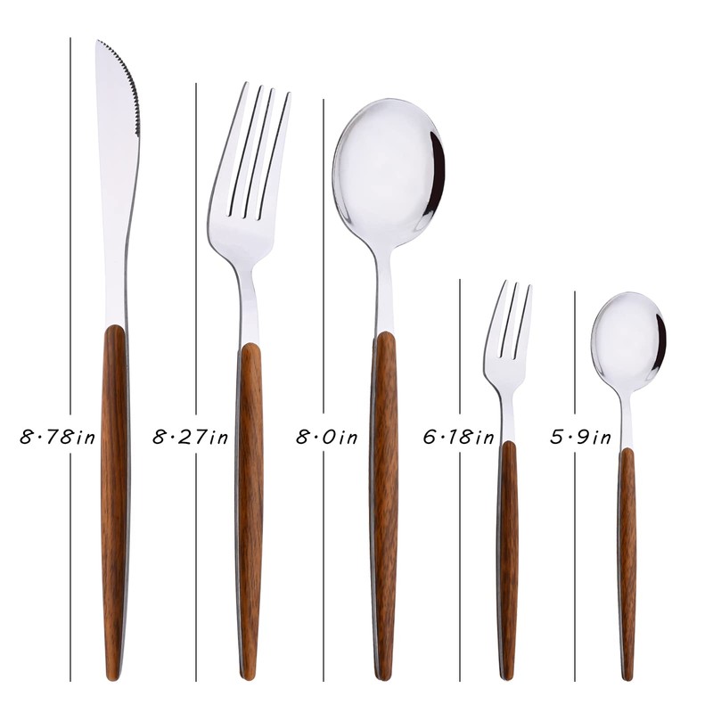 Uniturcky 20-Piece Silverware Set for 4, Stainless Steel Flatware Tableware