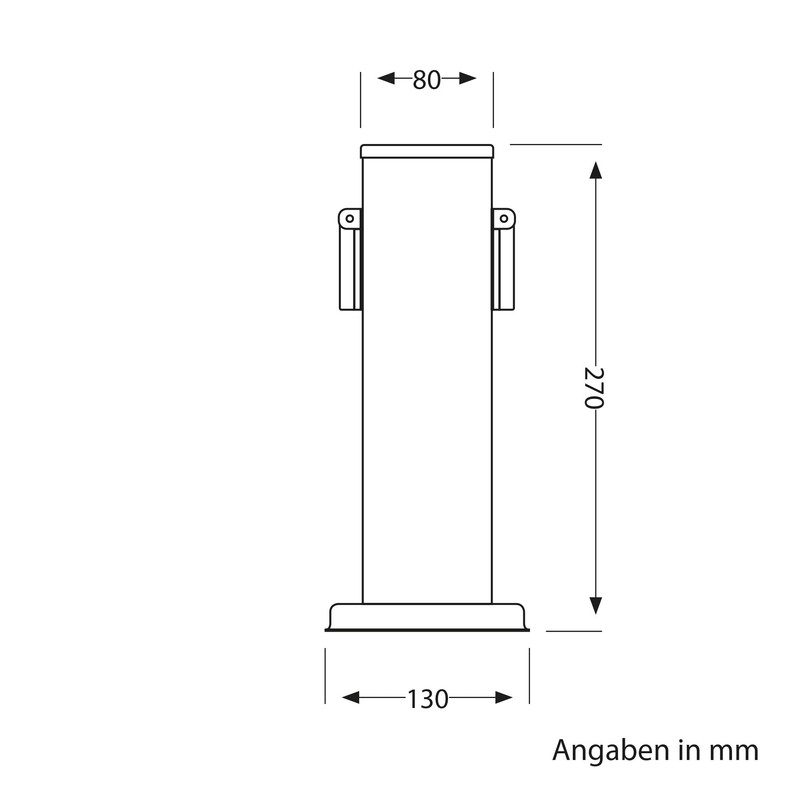 ledscom.de ledscom.de Garten Steckdosens?ule Polly f1r au?en, IP44, 2-Fach, Edelstahl,